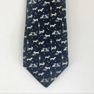 Salvatore Ferragamo blue dog tie